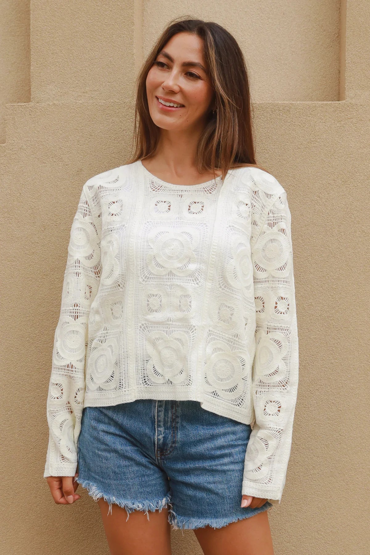 Cleo Crochet Top - White