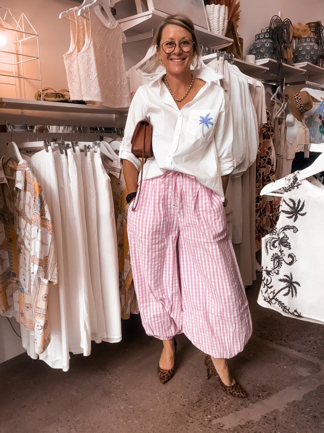 Beau Balloon Pants - Pink Gingham