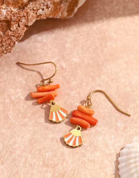 Thumbnail for Coral Shell Earrings - Tangarine