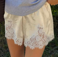 Thumbnail for Yasmina Lace Shorts - Ivory White