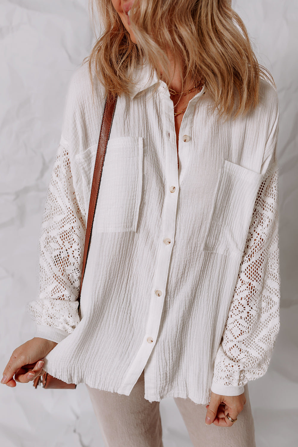 Wontina Gauze Lace Shirt - White