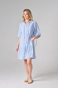 Thumbnail for Gini Mini Dress - Blue Stripe