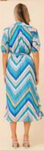 Thumbnail for Bindi  Midi Dress -Multi Zig Zag