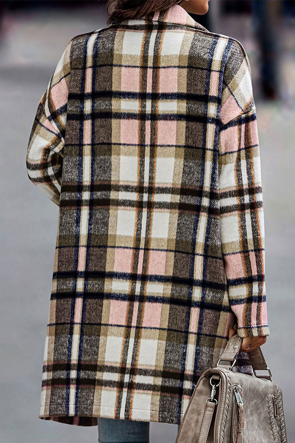 Tartan Longline Shacket - Pink