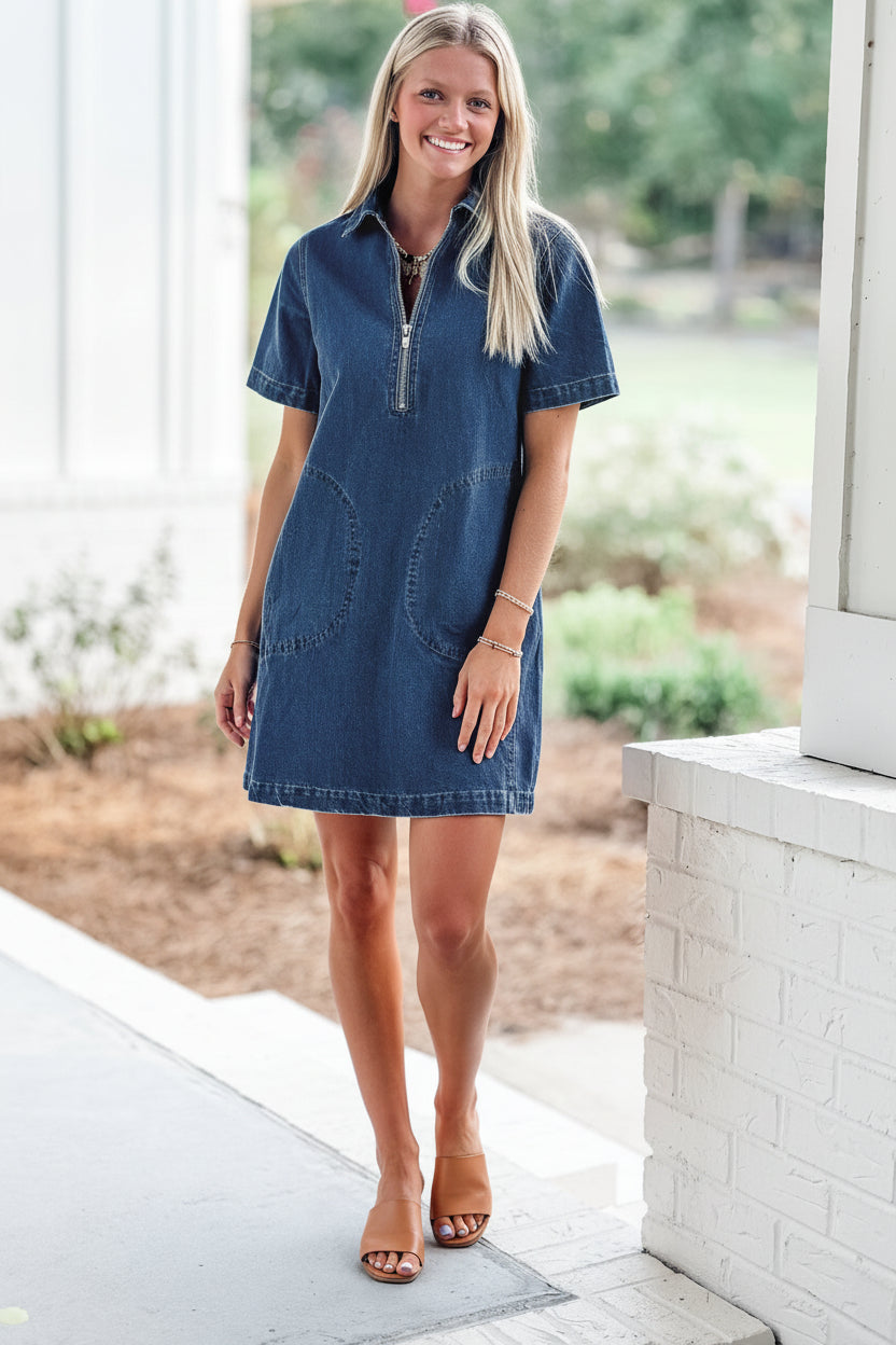 Dani Denim Dress - Blue