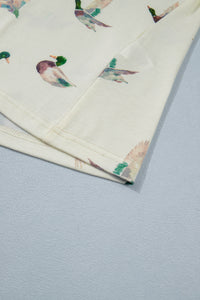 Thumbnail for Beige Mallard Print Western Style Tank Top