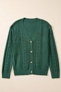 Thumbnail for Ivy Pointelle Cardigan - Green