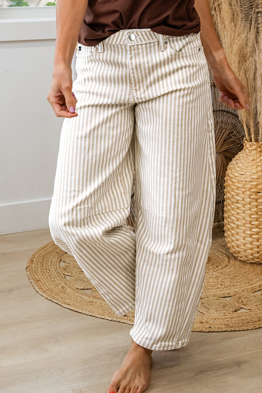 Violet Stripe Jean - Mustard