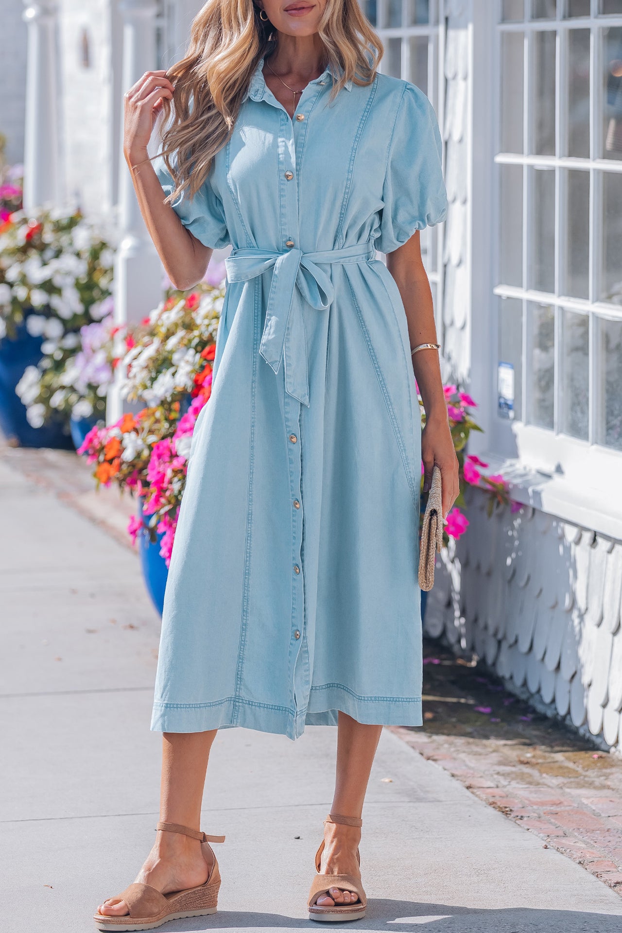 Marina Midi Dress - Beau Blue