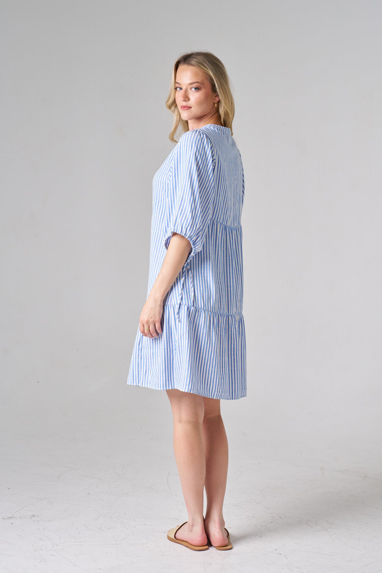 Gini Mini Dress - Blue Stripe