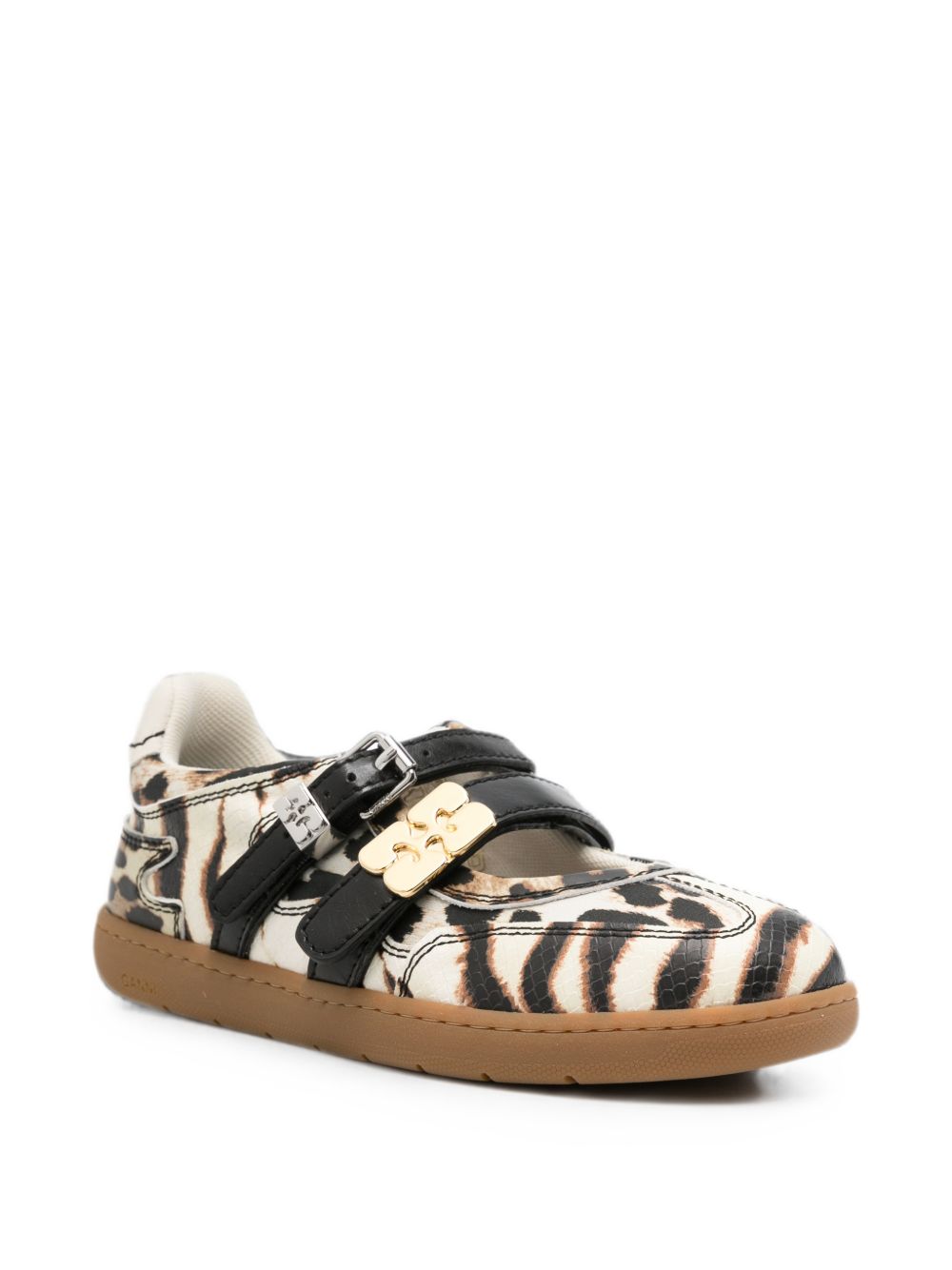 Ganni Zebra Print Ballet Flats