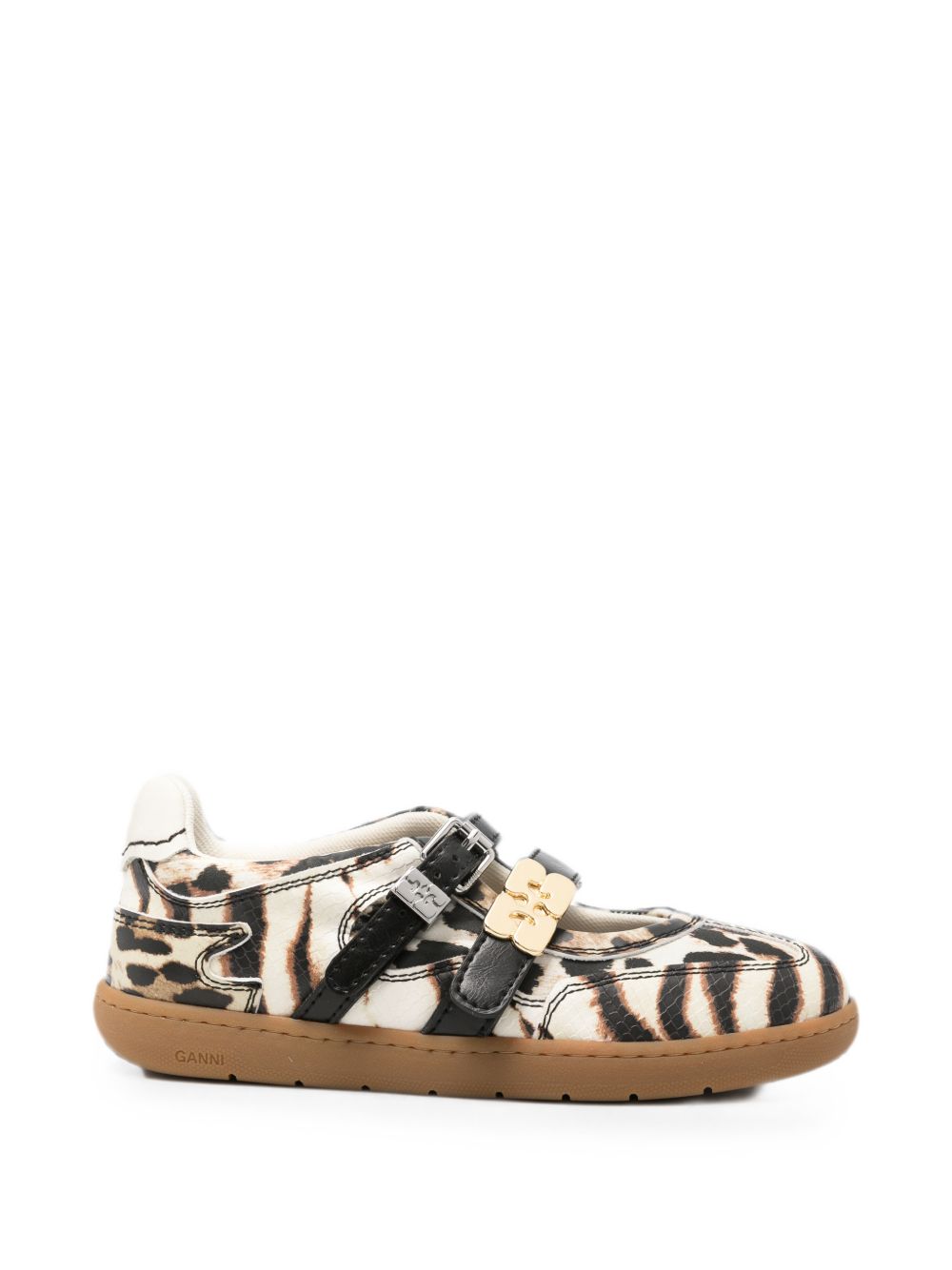 Ganni Zebra Print Ballet Flats