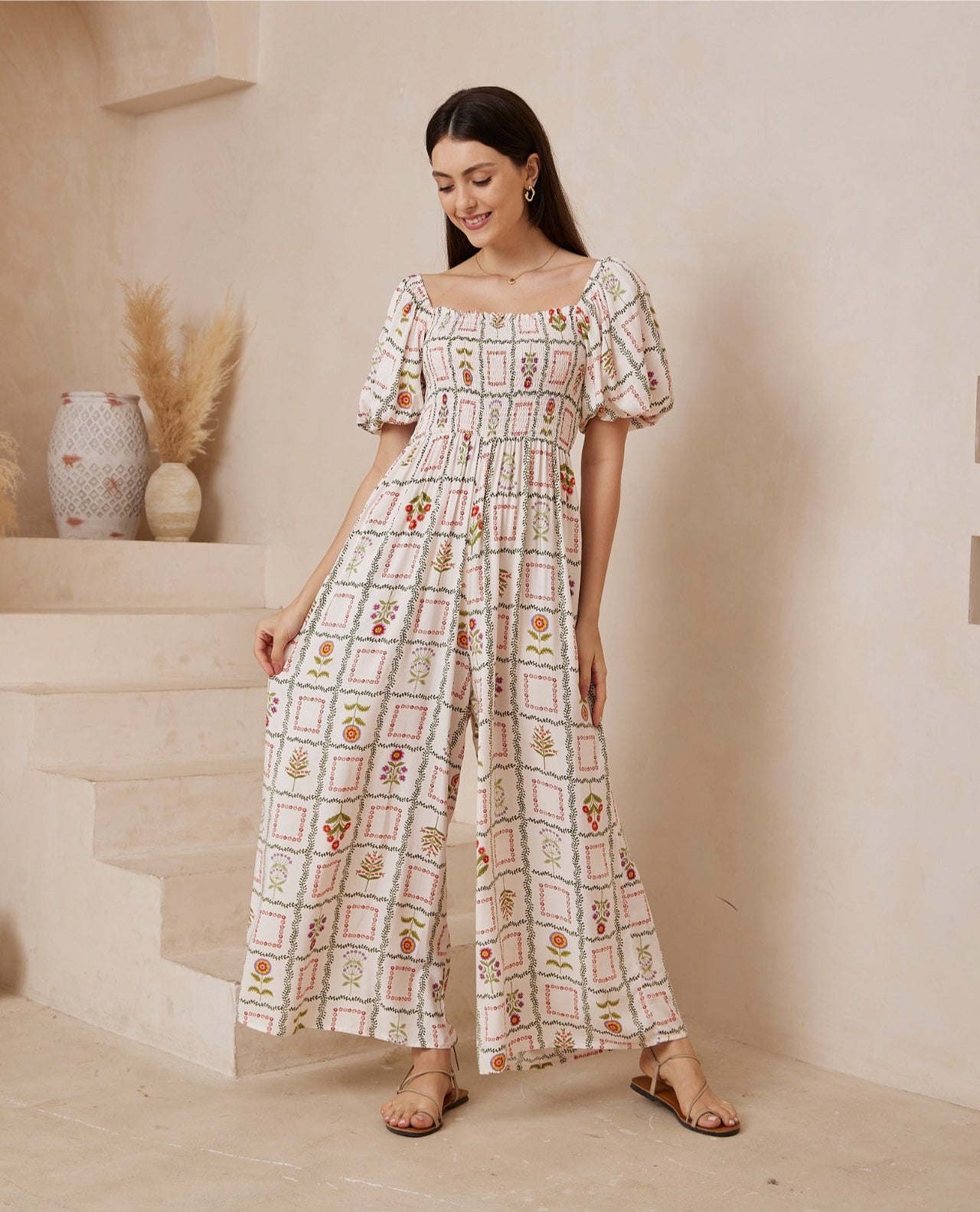 Flower Jumpsuit - Vintage floral