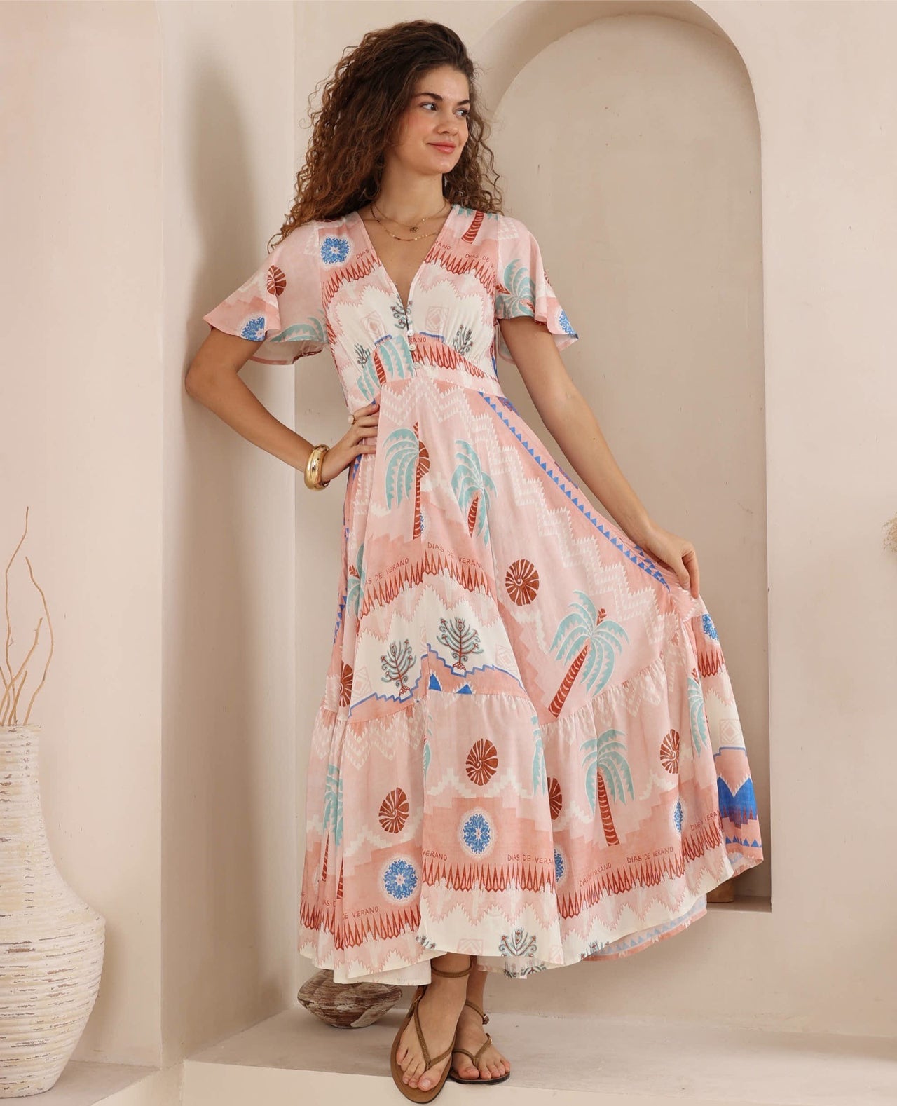 Annabella Maxi Dress - Peach