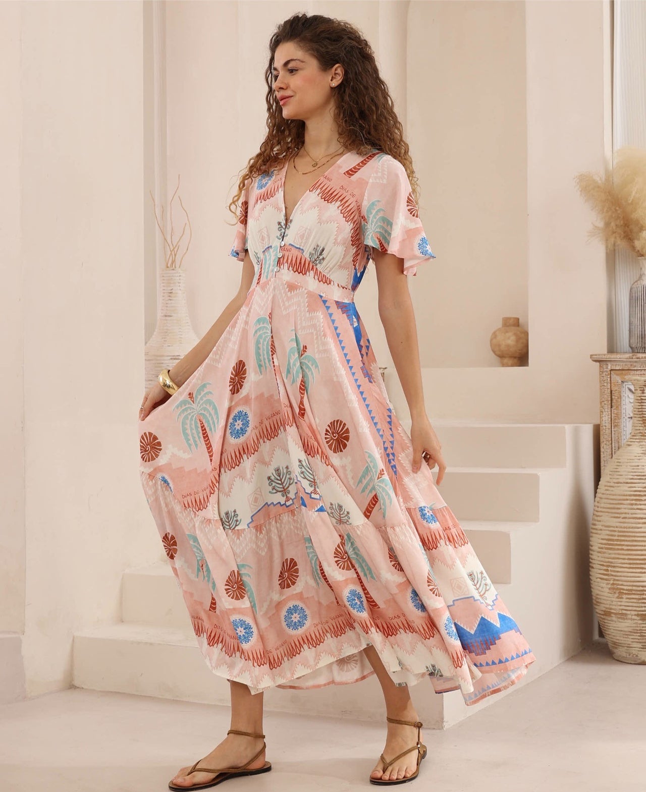 Annabella Maxi Dress - Peach