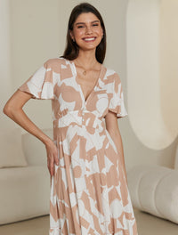 Thumbnail for Annabella Maxi Dress - Biege /White