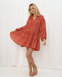 Thumbnail for Lillianna Mini Dress - Red Dirt