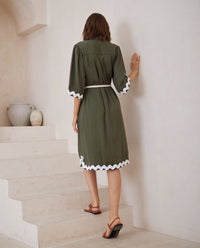 Thumbnail for Olive Shirt Dress - Khaki