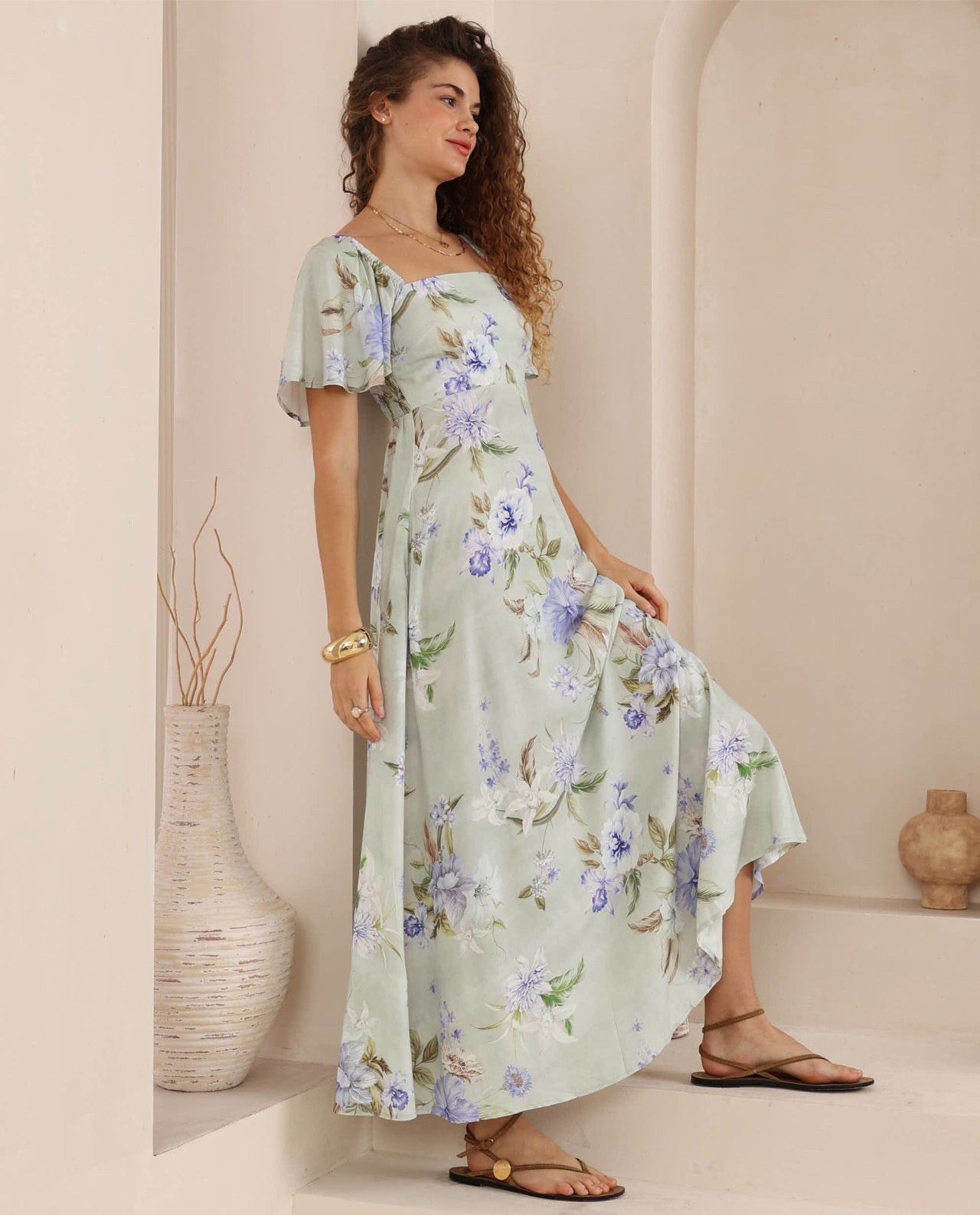 Miranda Maxi - Green Floral
