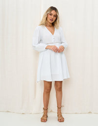 Thumbnail for Ebony Mini Dress-White