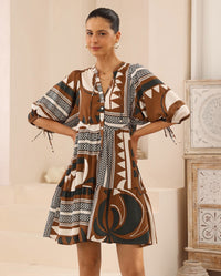 Thumbnail for Gini Mini Dress - Dark Chocolate