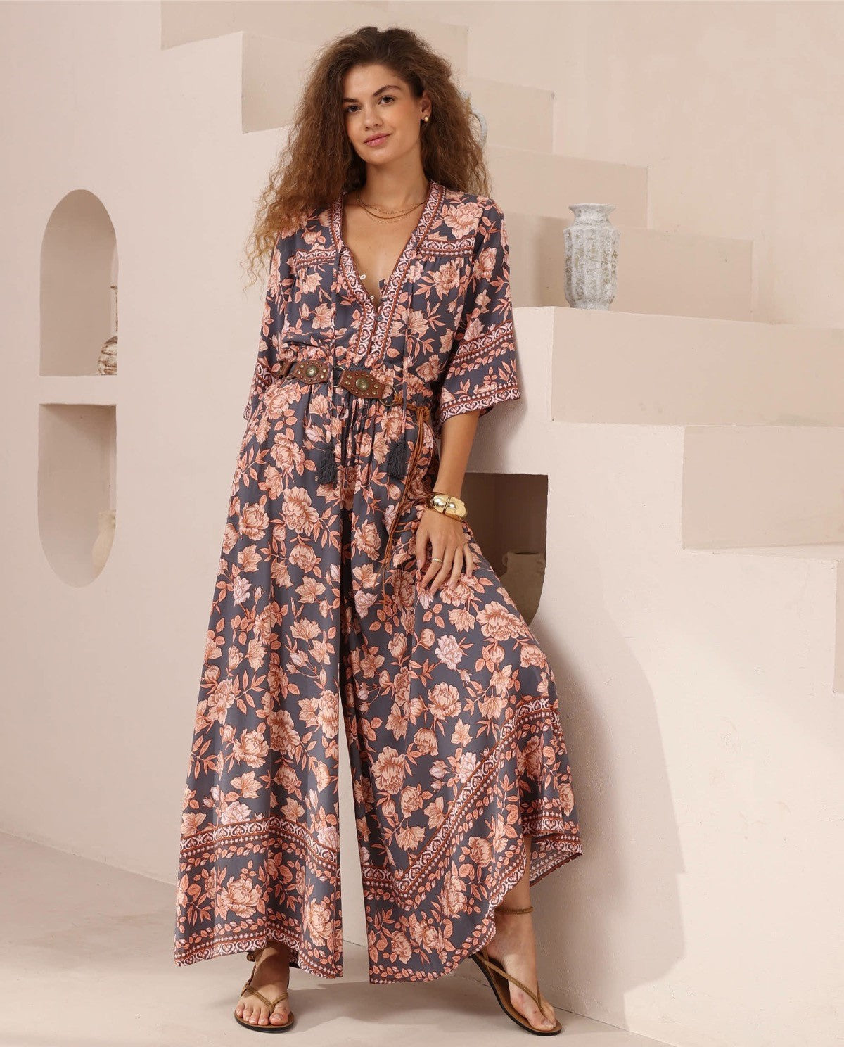 Eadie Wide Leg Pants - Charcoal