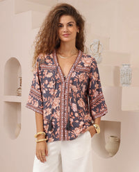 Thumbnail for Pini Blouse - Charcoal