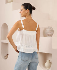 Thumbnail for Celine Singlet Top - Vintage White