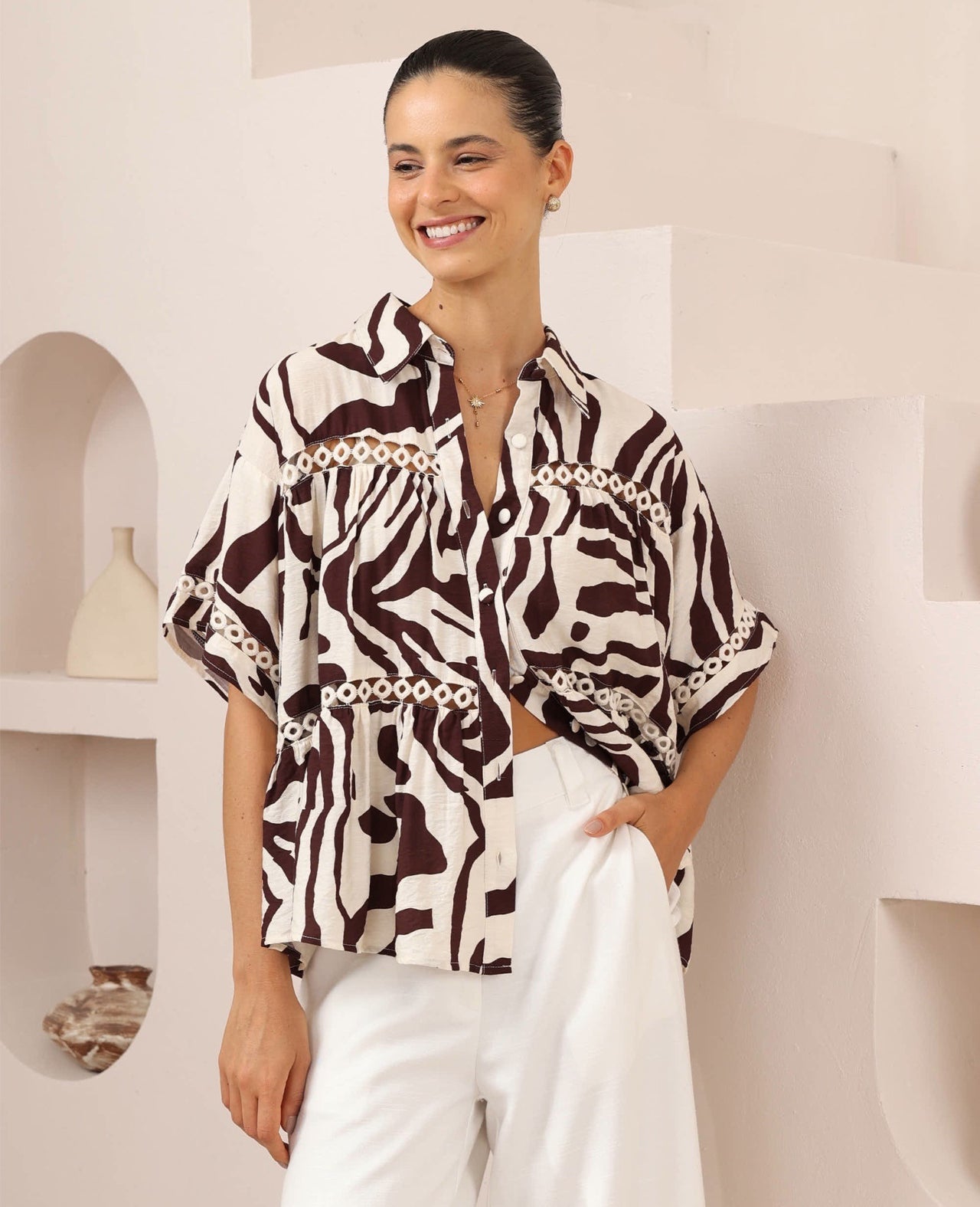 Bodella Blouse - Chocolate
