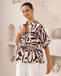 Thumbnail for Bodella Blouse - Chocolate