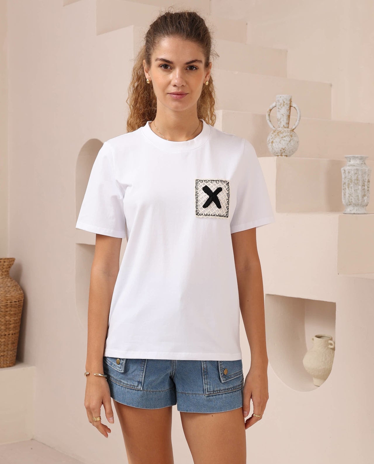 Cross Tee - White