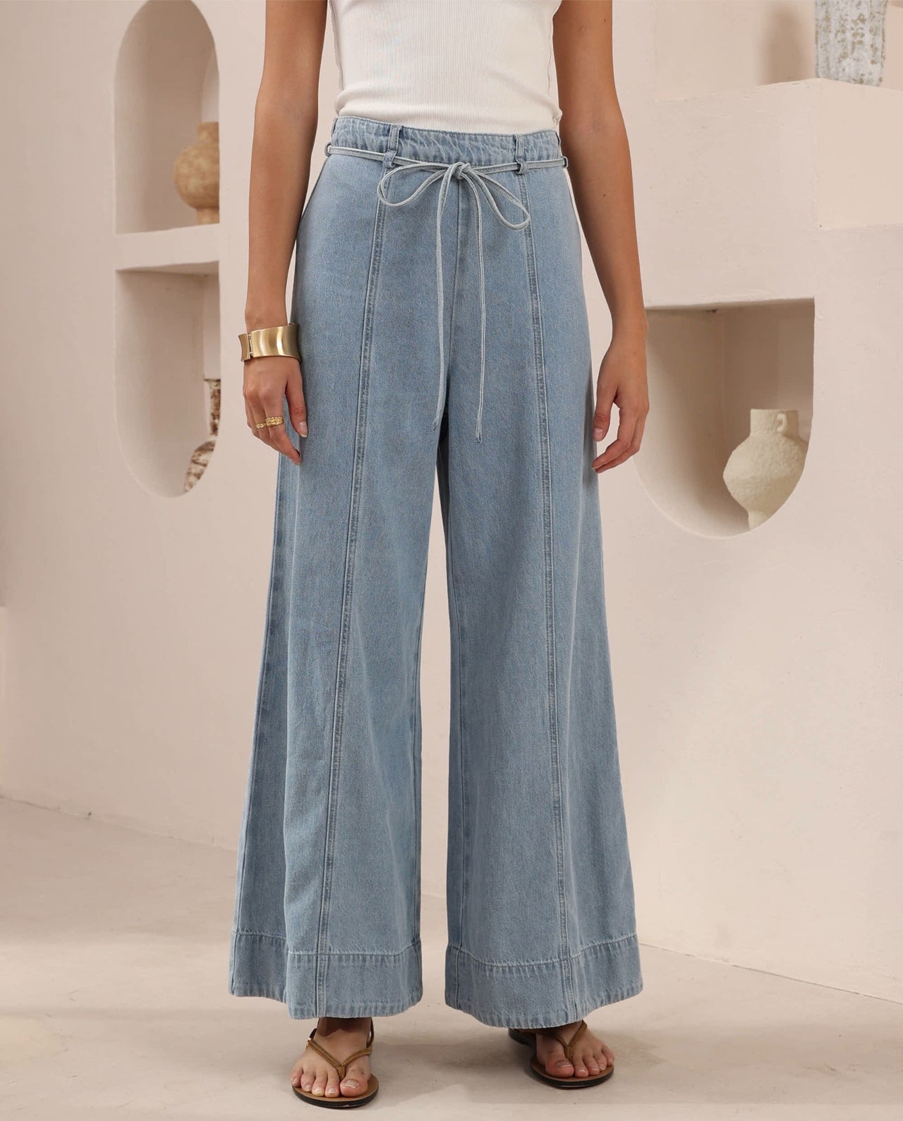 Helena Wide Leg Jean - Light Blue
