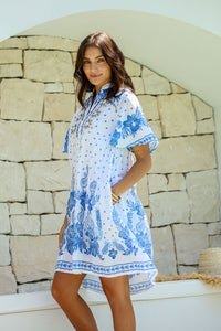 Thumbnail for Janica Shirt Dress - Ocean
