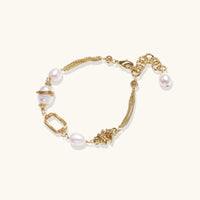 Thumbnail for Golden Pearl Chain Bracelet