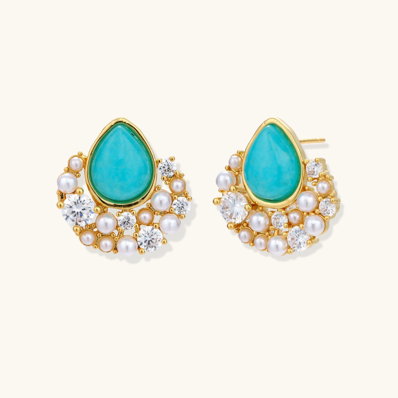 Azure Dreams Earrings - Turquoise Gold