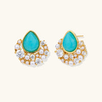 Thumbnail for Azure Dreams Earrings - Turquoise Gold
