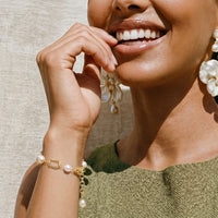 Thumbnail for Golden Pearl Chain Bracelet
