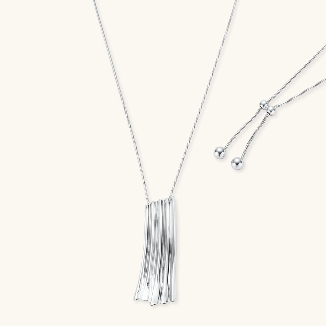 Linear Luxe Necklace - Silver