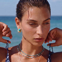 Thumbnail for Azure Dreams Earrings - Turquoise Gold