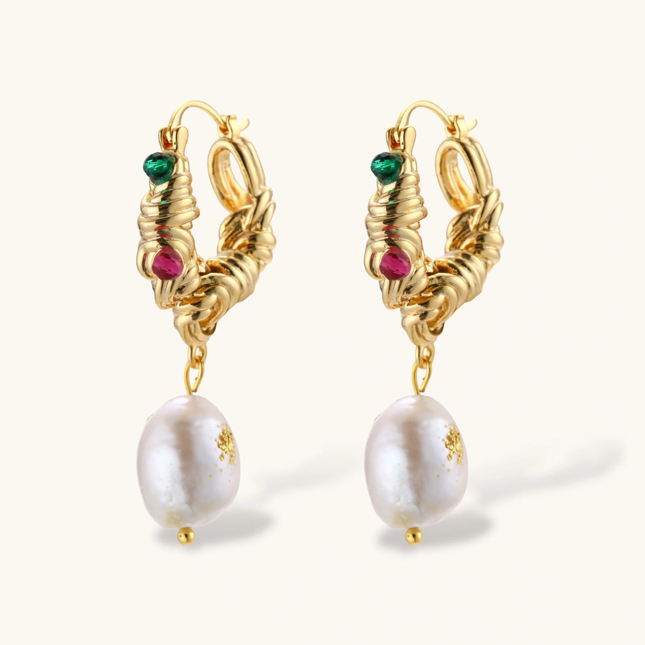 Baroque Luxe Hoops - Gold