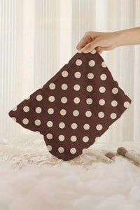 Thumbnail for Coffee Polka Dot Printed Corduroy Storage Makeup Bag