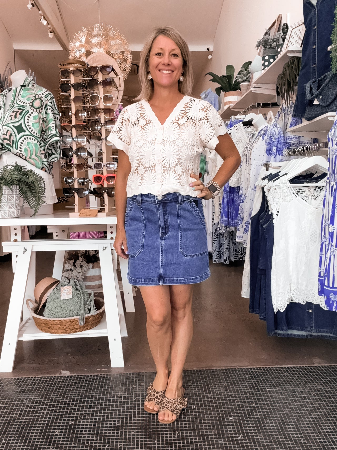 Leoni Denim Skirt - Mid Blue
