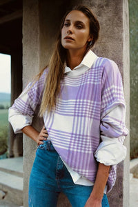Thumbnail for Pippa Plaid Knit - Lilac