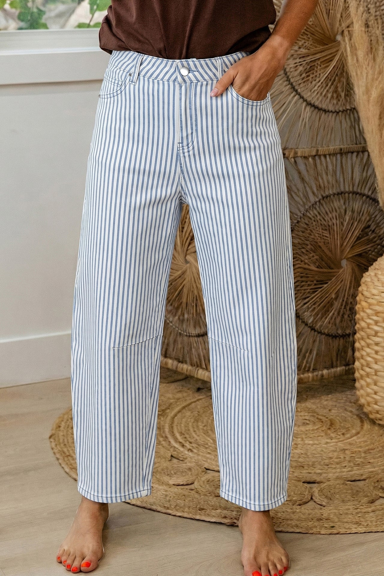 Violet Stripe Jean - Blue