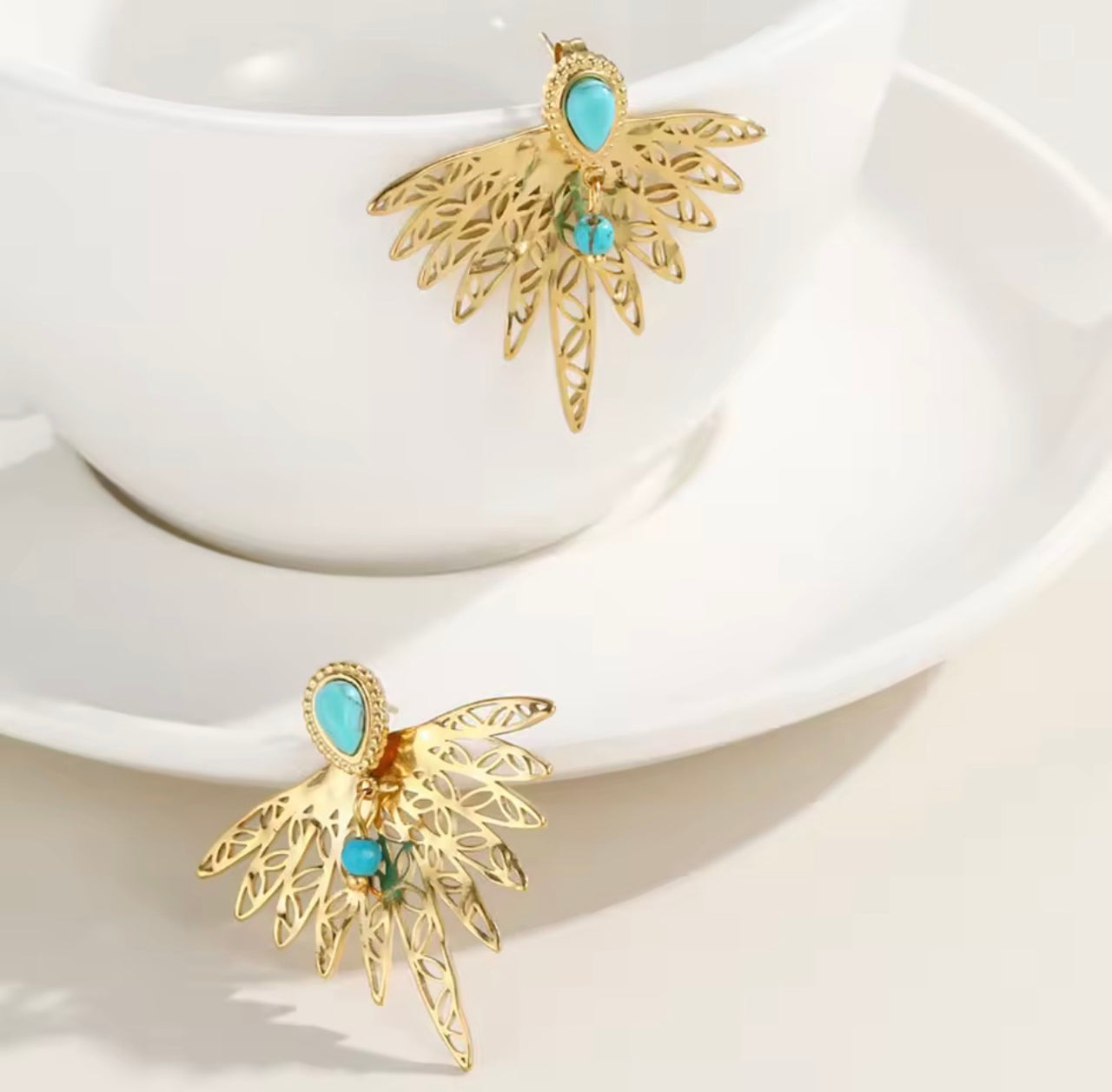 Angel Wing Earrings - Gold