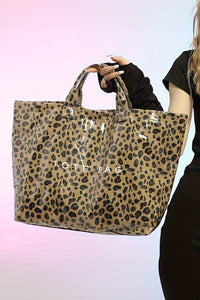 Thumbnail for Brown Leopard PU Leather Water Proof Tote Bag