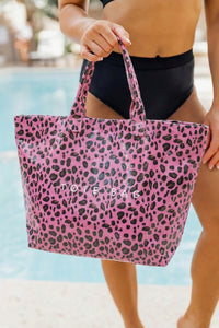 Thumbnail for Rose Red Leopard PU Leather Water Proof Tote Bag