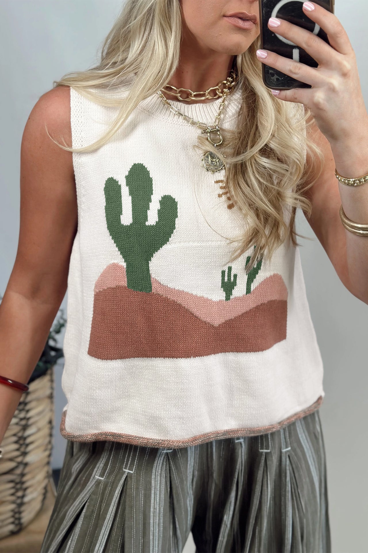 Desert Knit Vest - Cream