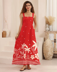 Thumbnail for Airlielle Maxi Dress - Red Palm