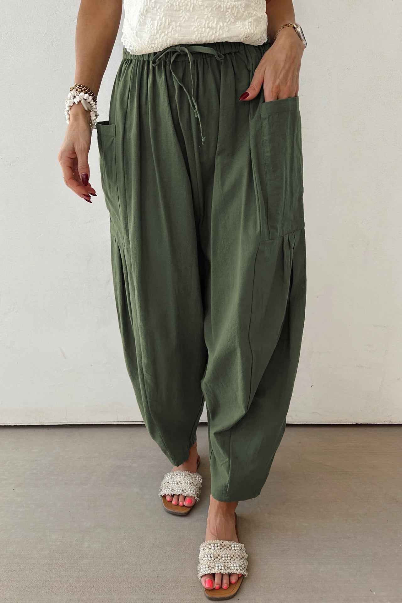 Brandy Barrel Leg Pant - Forest